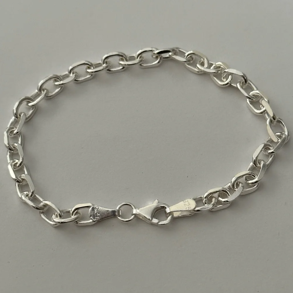 925 Silver bracelet 5mm 8.25 inches unisex link chain